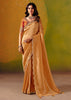 Sunset Orange Designer Embroidered Saree