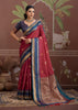 Amarican Red Woven Banarasi Tussar Silk Saree