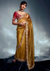 Golden Yellow Designer Silk Saree