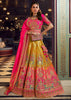 Yellow And Pink Heavy Banarasi Designer Lehenga