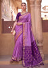 Radiant Purple Woven Banarasi Silk Saree