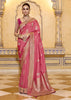 Gajari Pink Woven Banarasi Silk Saree