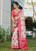Raspberry Pink Woven Banarasi Silk Saree