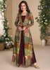 Brick Red Shrug Style Gown with Embroidered Work