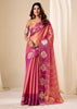 Peach Pink Woven Tissue Silk Saree