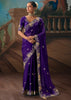 Royal Purple Embroidered Designer Saree