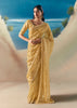 Pastel Yellow Satin Organza Embroidered Saree