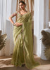 Grass Green Designer Silk Saree