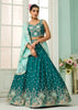 Rama Green Georgette Embroidered Sequins Lehenga Set