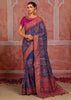 Royal Blue Embroidered Designer Saree