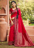 Spanish Red Woven Banarasi Silk Saree