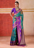 Tropical Green Dual Tone Bronze Zari Woven Banarasi Silk Saree