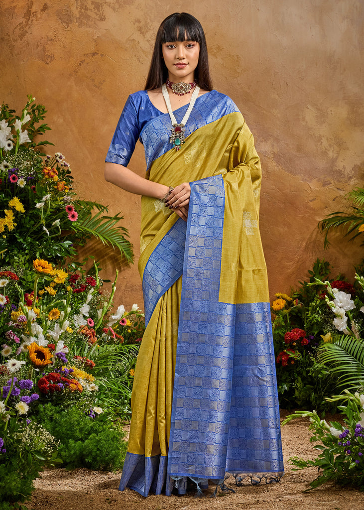 Henna Green Woven Cotton Silk Saree