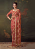 Earth Red Designer Tissue Silk Saree