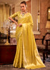 Blazing Yellow Woven Banarasi Tissue Silk Saree