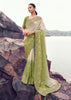 Green & Cream Woven Embroidered Tissue Silk Saree