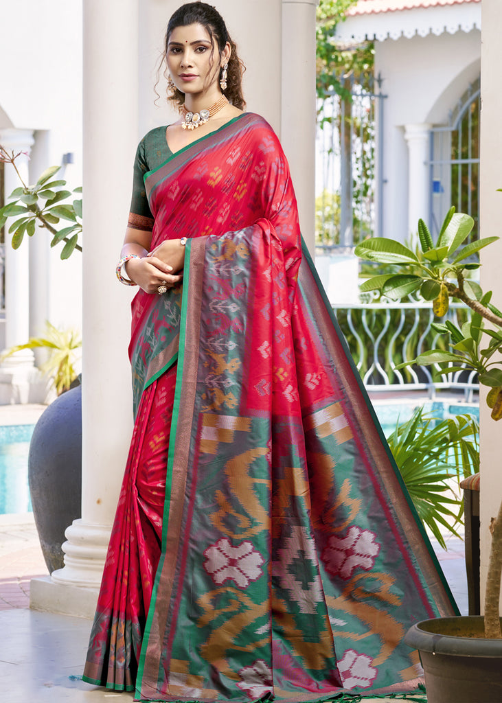 Aurora Red Woven Patola Silk Saree
