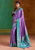 Aster Purple Banarasi Satin Silk Saree