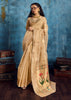 Golden Beige Woven Paithani Tissue Silk Saree
