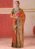 Russet Orange Dual Tone Bronze Zari Woven Banarasi Silk Saree