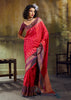 Raspberry Red Woven Banarasi Silk Saree