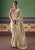 Snow White Embroidered Designer Saree