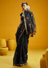 Black Woven Munga Cotton Silk Saree