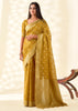Mustard Yellow Woven Linen Tissue Silk Saree
