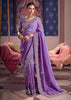 Lavender Purple Embroidered Tissue Designer Saree