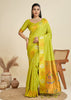 Lime Green Woven Bronze Zari Paithani Silk Saree