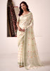 Antique White Woven Linen Silk Saree