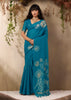 Swedish Blue Woven Soft Silk Saree