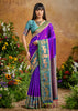 Bright Purple Woven Banarasi Silk Saree