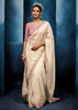 Snow White Embroidered Designer Tissue Saree