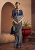 Twilight Blue Printed Patola Silk Saree