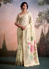 Snow White Woven Linen Cotton Silk Saree