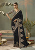 “Exclusive Offer” : Stunning Black Woven Embroidered Silk Saree