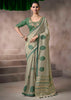 “Exclusive Offer” : Sage Green Woven Cotton Silk Saree