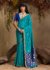 Peacock Blue Woven Cotton Silk Saree