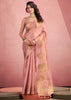 Misty Pink Woven Tissue Silk Saree