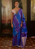 Victoria Blue Rangkat Satin Silk Saree