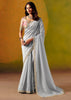 Starlight Blue Designer Embroidered Saree