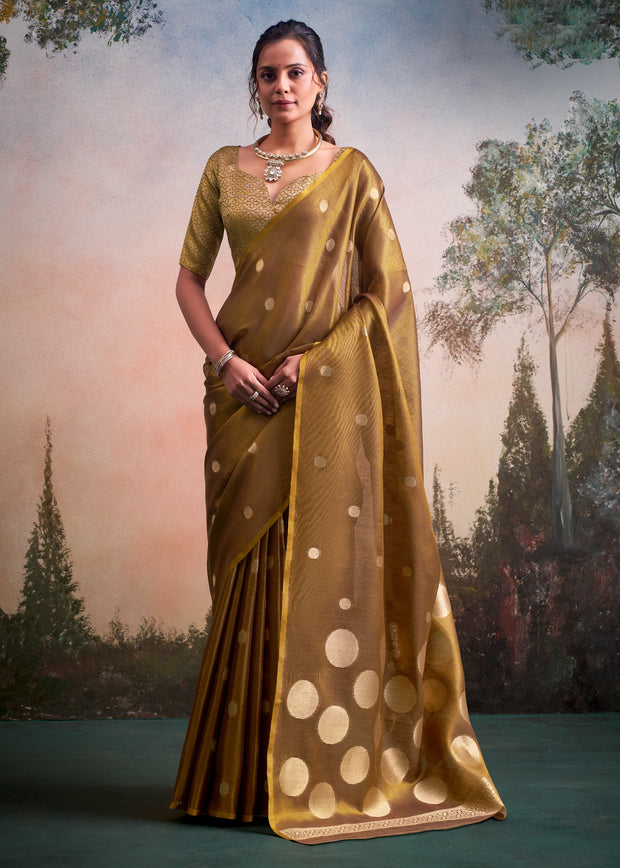 Rich Gold Woven Tissue Silk Saree