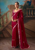 Maroon Embroidered Designer Saree