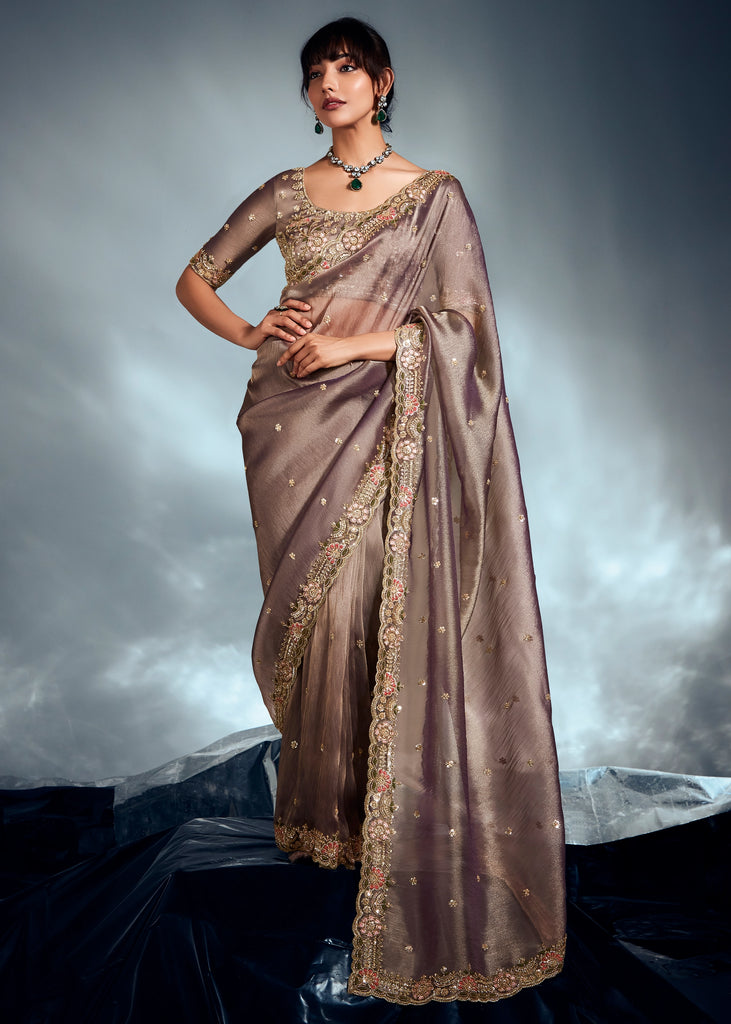Steeple Grey Designer Silk Saree