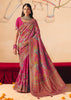 Carmine Pink Designer Embroidered Saree