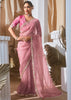 Rose Pink Designer Silk Saree