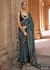 Steel Blue Printed Patola Saree