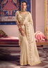 Off white Embroidered Tissue Designer Saree
