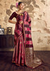 Pink And Maroon Rangkat Satin Silk Saree
